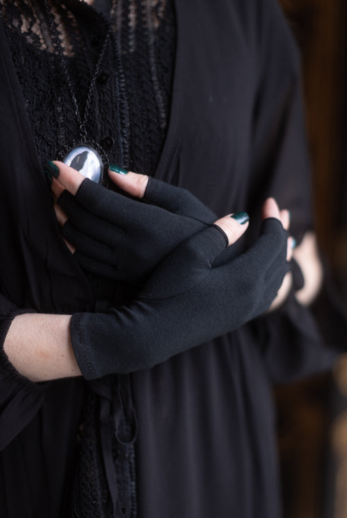 Imak Compression Fingerless Gloves in Black