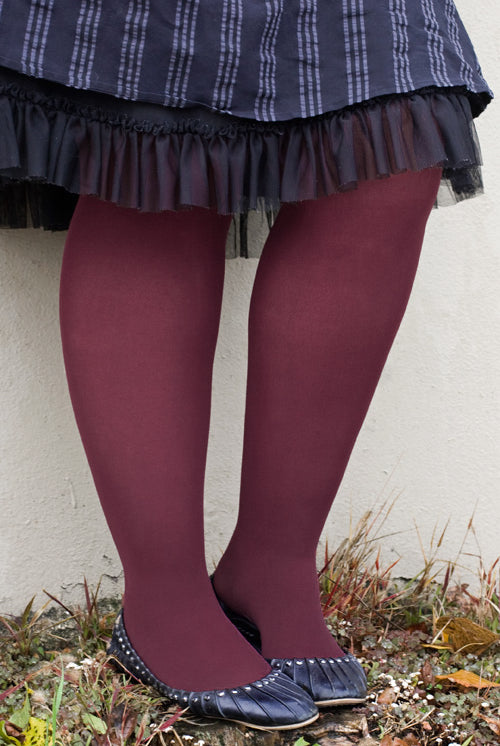 Plus Size Color Tights - Merlot