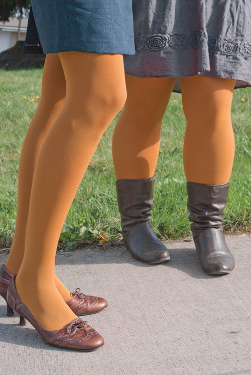 Plus Size Color Tights - Mustard