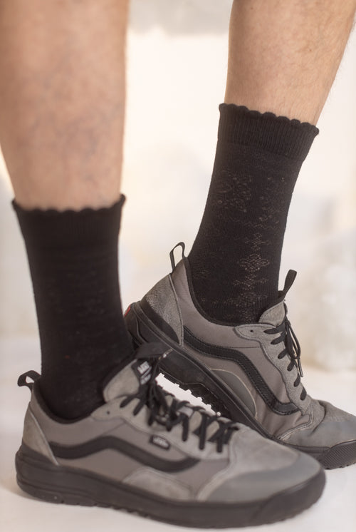 XL Foot Knockout Bouquet Bamboo Crew - Black