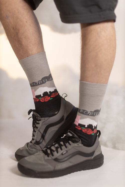 Portland Rose Crew Socks - Large