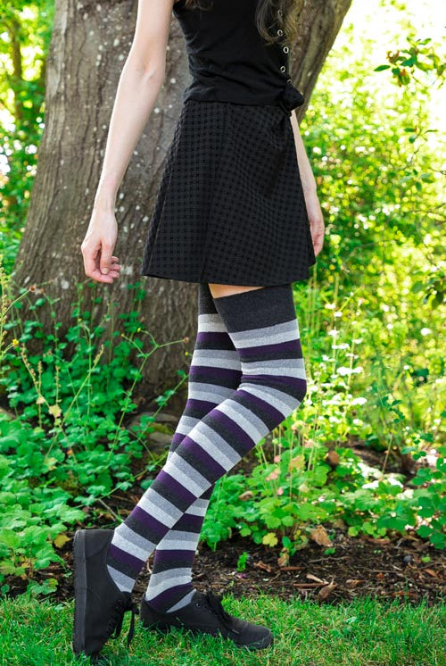 Longer Pride Stripes Extraordinary Tube Socks - Asexual