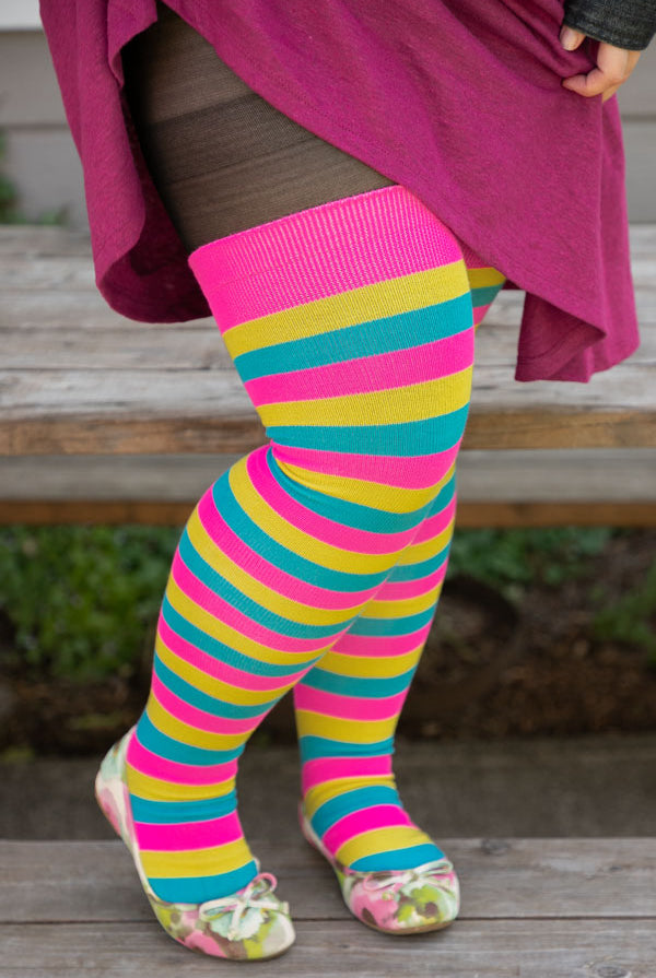 Longer Original Pride Stripes Tube Socks - Pansexual