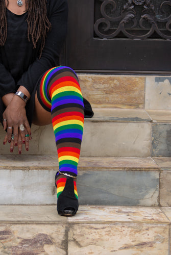 Philly Rainbow Thigh High Socks