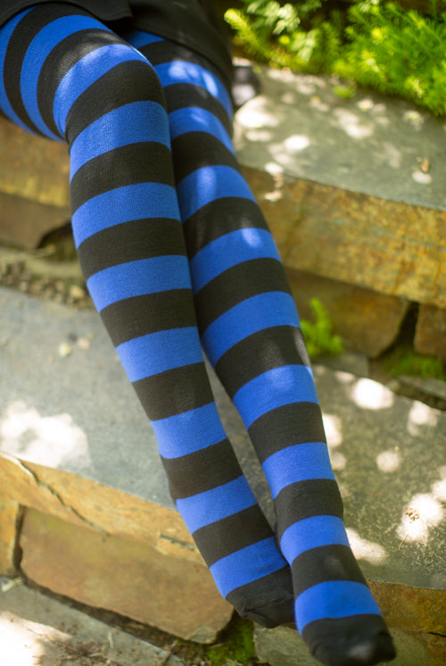 Longer Extraordinary Programming Socks - Black/Royal