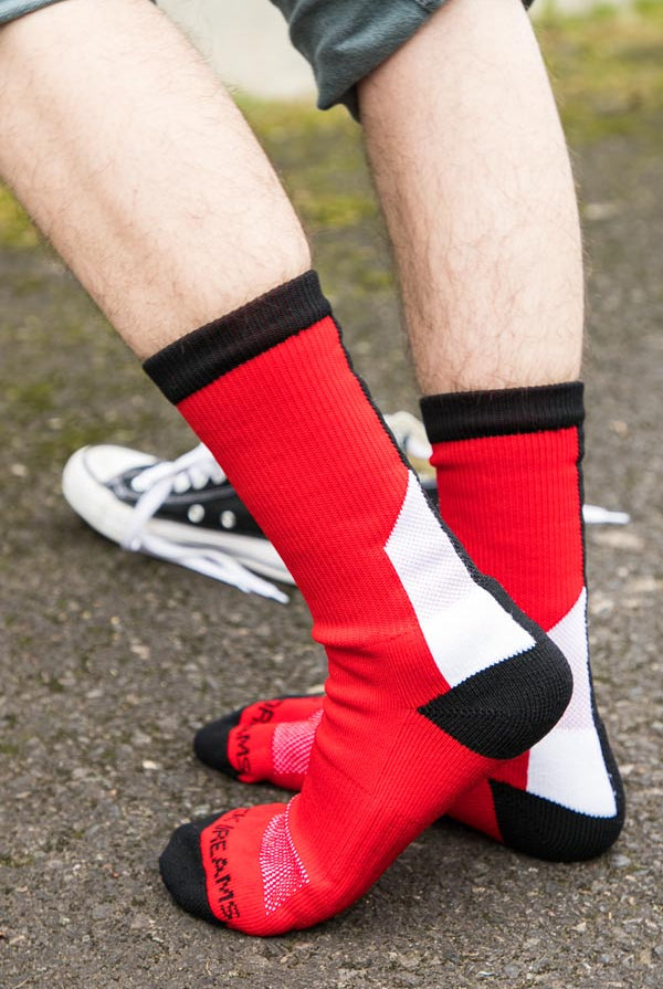 Team Spirit Socks - Red & Black - Medium