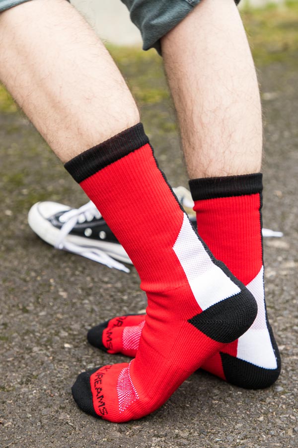 Team Spirit Socks - Red & Black - Medium
