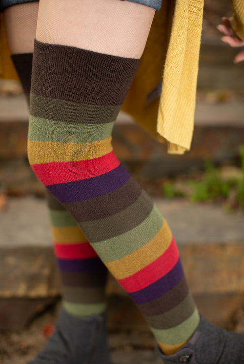 Autumn Stripes Extraordinary Thigh High