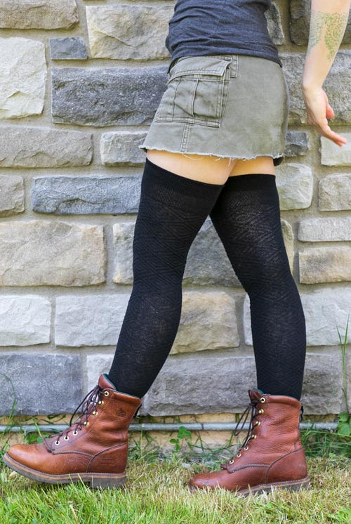 Organic Faceted Extraordinary Thigh High - Onyx