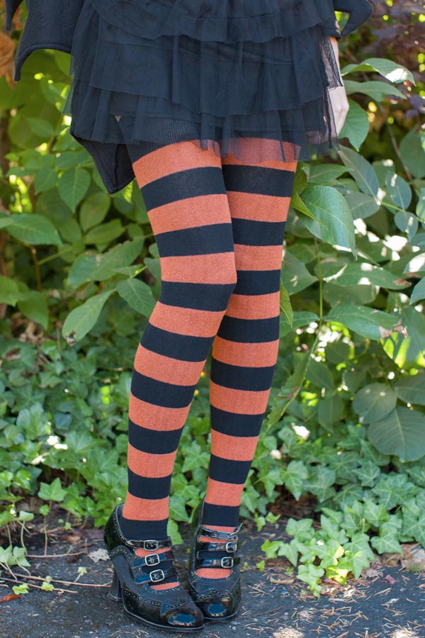 Longer Striped Extraordinary Thigh High in Black and Spice
