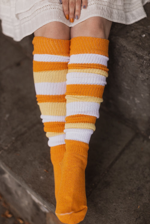 Candy Corn Stripes Thigh High