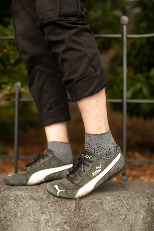 Chevron Anklet - Large - charcoal/black