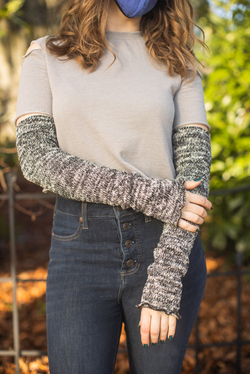 Marled Scrunchable Arm Warmer - Black Marl