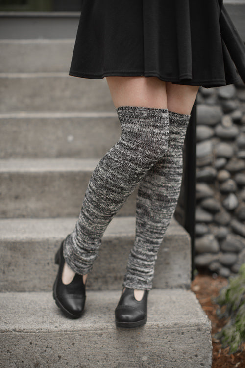 Marled Scrunchable Leg Warmer - Black