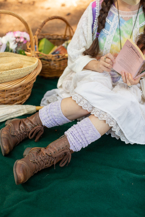 Marled Slouch Socks - Lilac