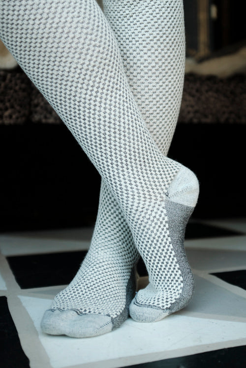 Wool Waffle Extraordinary Thigh High - Cookies and Cream
