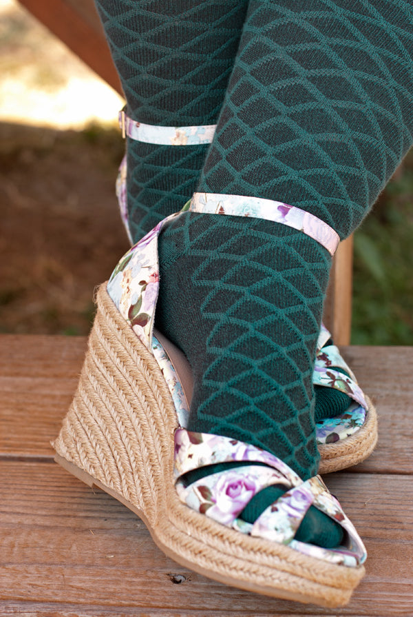 Extraordinary Diamond Wave Thigh High - Teal