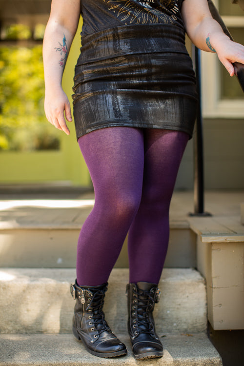 Signature Cotton Tights - Purple