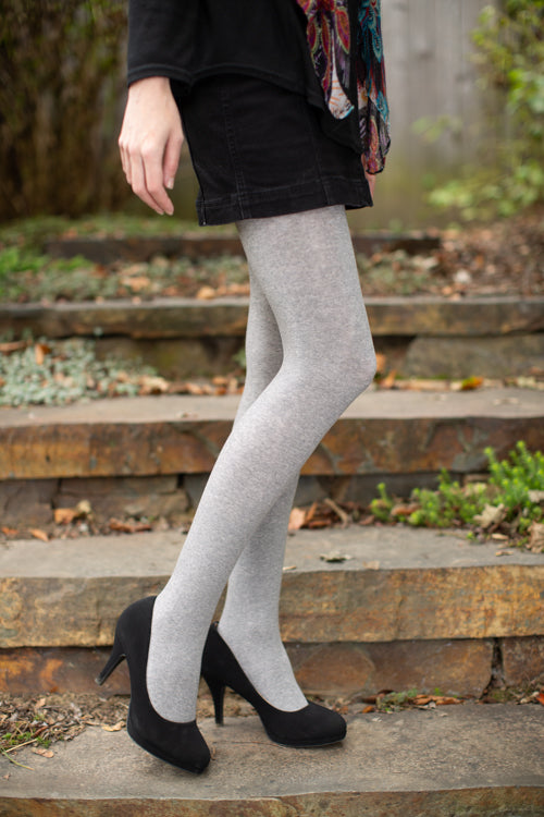Signature Cotton Tights - Heather Slate