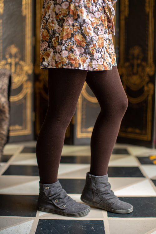Signature Cotton Tights - Chocolate