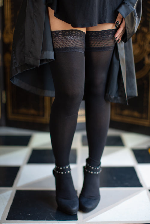 Vital Opaque Stocking with Stay Up Lace Top
