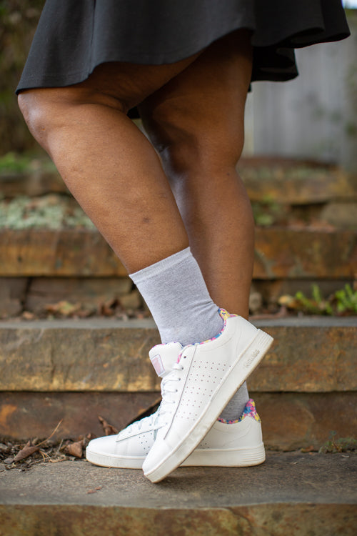 Liner Crew Toe Socks - Light Grey