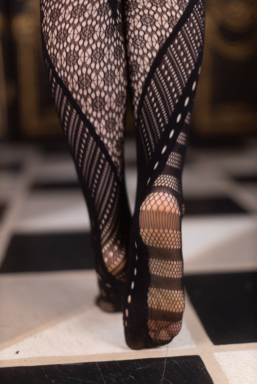 Melange of Patterns Net Tights