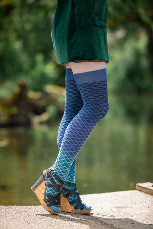 Mermaid Dip Dyed Extraordinary Thigh High - Ocean
