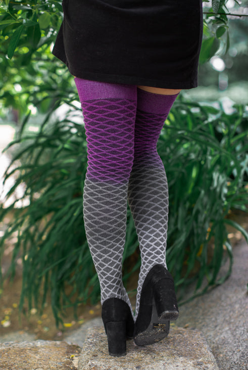 Mermaid Dip Dyed Extraordinary Thigh High - Storm Cloud