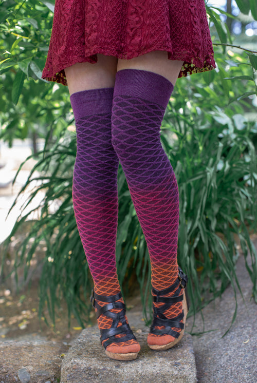 Mermaid Dip Dyed Extraordinary Thigh High - Sunset