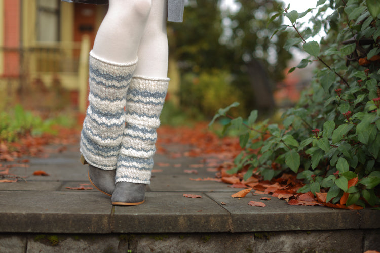Park City Leg Warmers - Slate/Cream