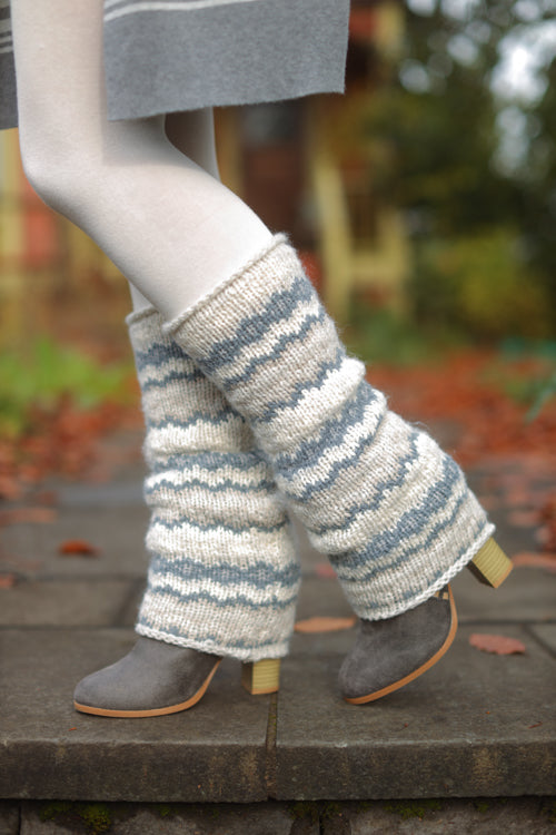 Park City Leg Warmers - Slate/Cream
