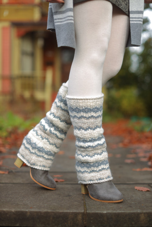 Park City Leg Warmers - Slate/Cream