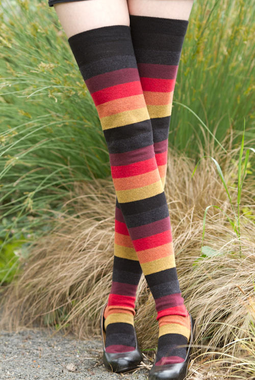 Longer Elemental Stripe Extraordinary Socks - Inferno