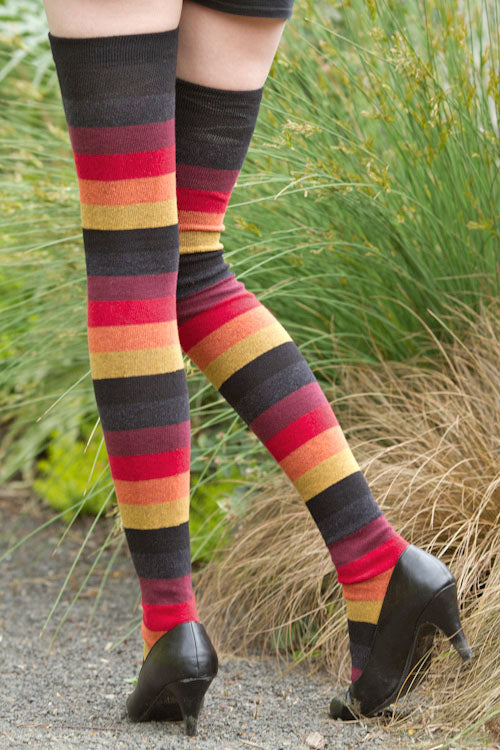Longer Elemental Stripe Extraordinary Socks - Inferno