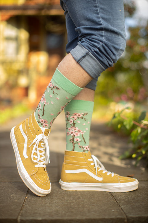 Cherry Blossom Crew - Cameo Green - large