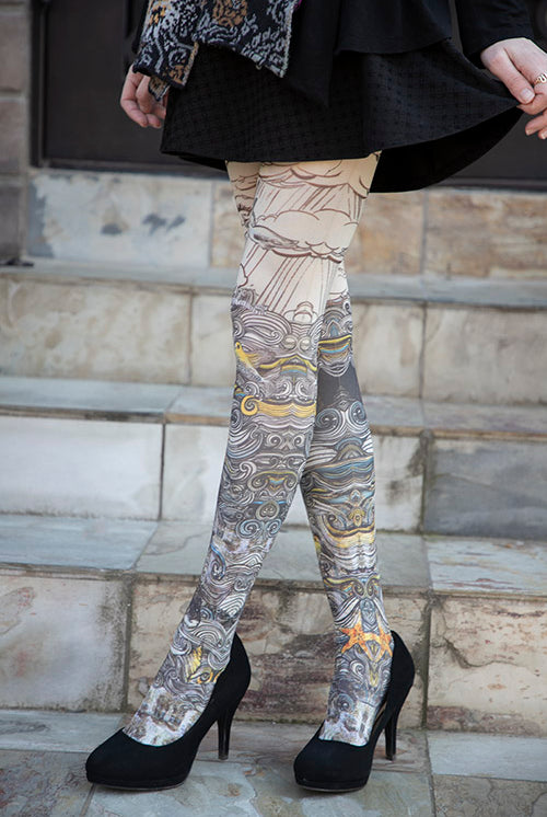 Sous Le Vent Printed Tights