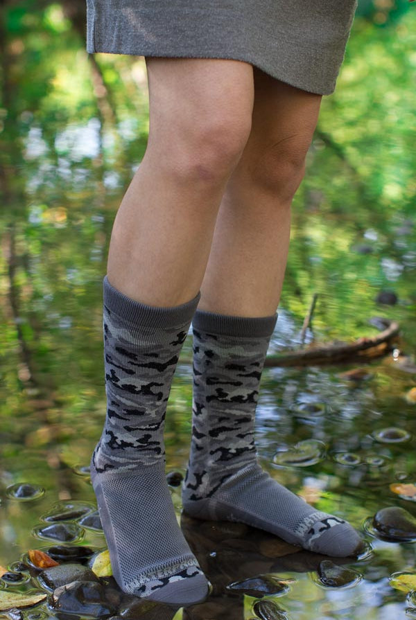 Crosspoint Camo Waterproof Socks - Grey