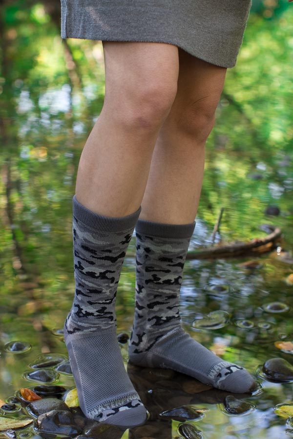 Crosspoint Camo Waterproof Socks - Grey