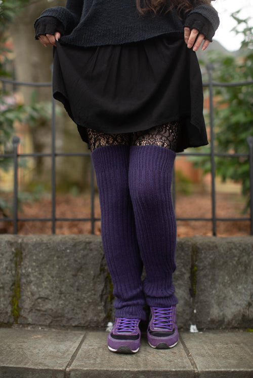 Lux Ribbed Leg Warmers - Dusty Purple
