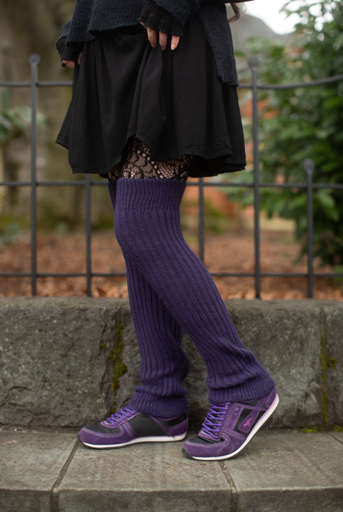 Lux Ribbed Leg Warmers - Dusty Purple