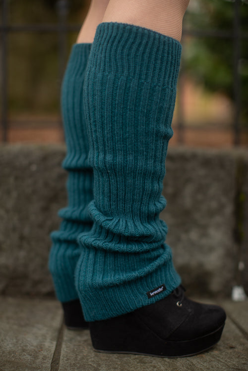 Lux Ribbed Leg Warmers - Teal