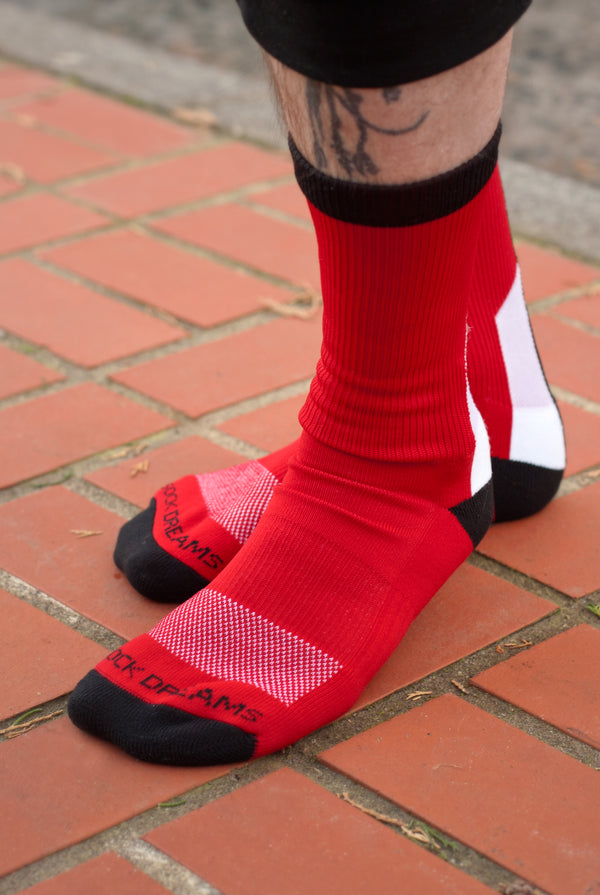 Team Spirit Socks - Red & Black - Large