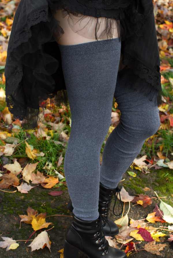 Longer Extraordinary Thigh High Socks in Steel Blue