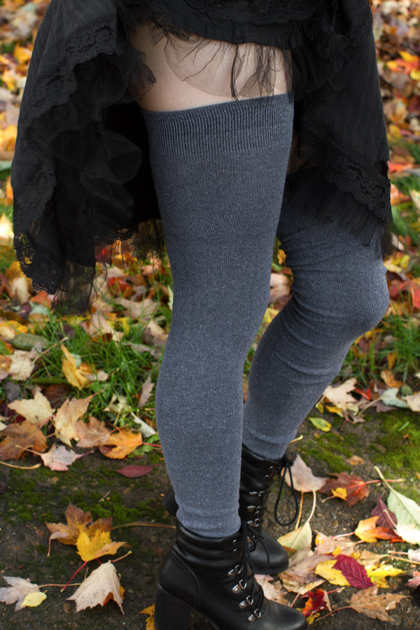 Longer Extraordinary Thigh High Socks in Steel Blue