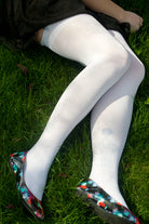 Opaque Nylon Stockings - White