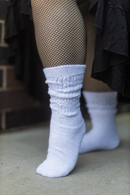Cozy Cotton Bootsocks - White