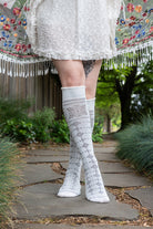 Knockout Bouquet Bamboo Knee High - Ivory/Black