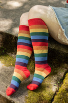 Wider Stripes Over the Rainbow Knee High