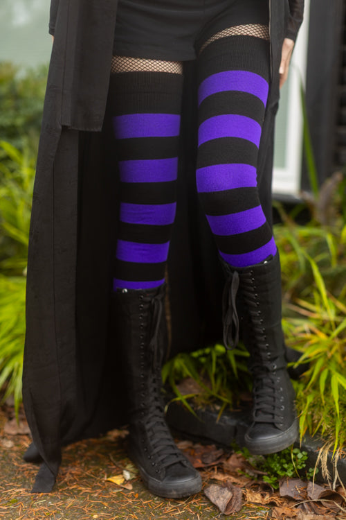 Longer Extraordinary Programming Socks - Black/Purple